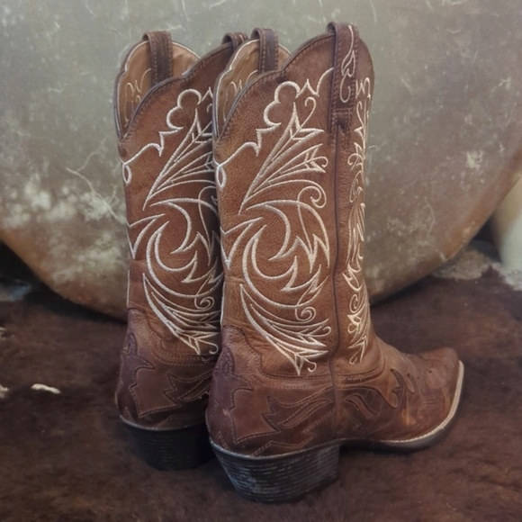 ARIAT "Heritage Western J Toe Wingtip" style 10005920 cowgirl boots sz 7.5 B euc - Picture 8 of 16